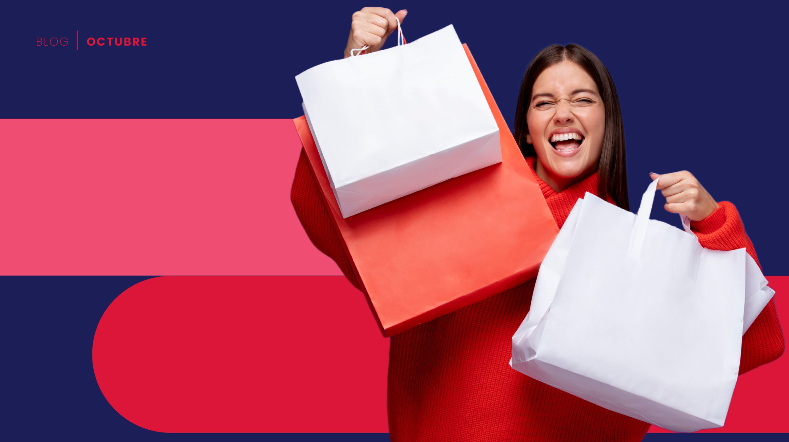 Haz que los clientes te prefieran: Mujer con bolsas de compras