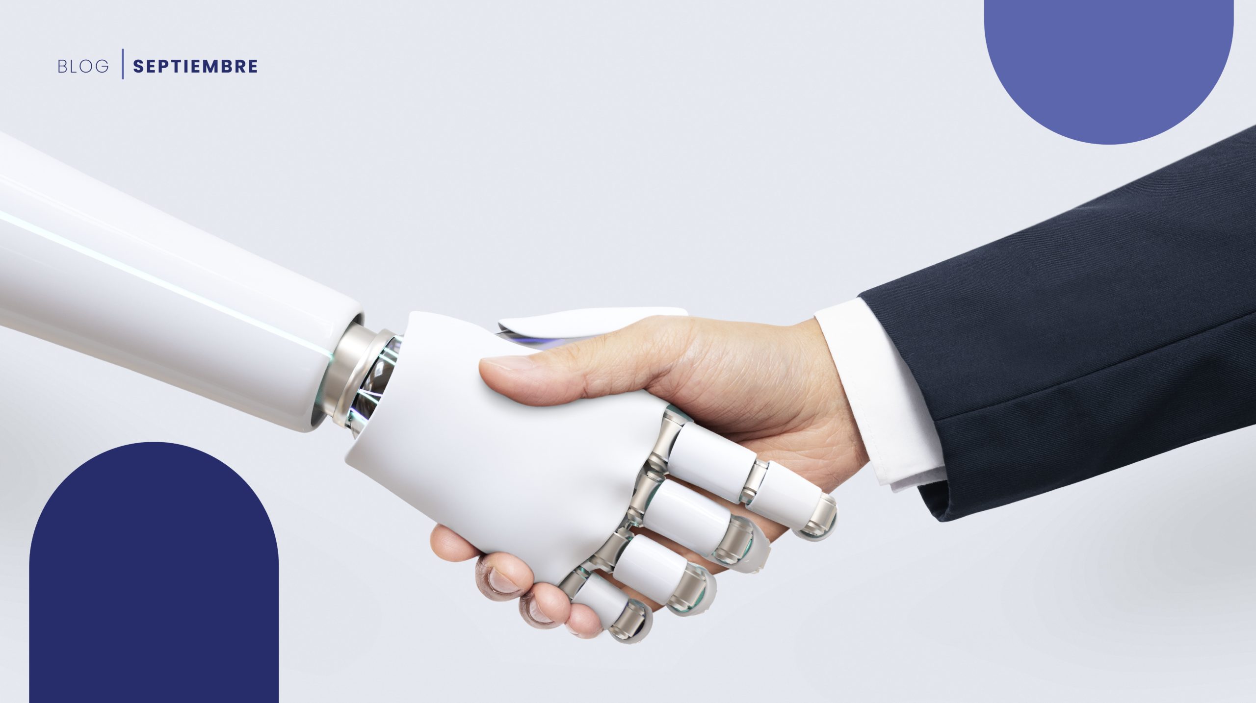 La IA y hombre estrechándose las manos
