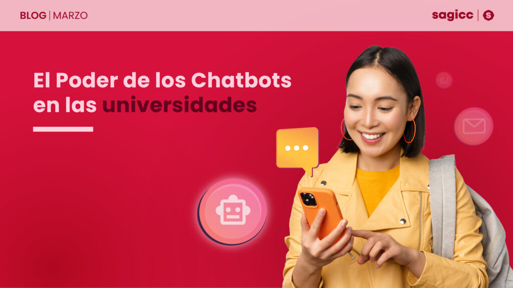 Mujer con celular usando chatbots